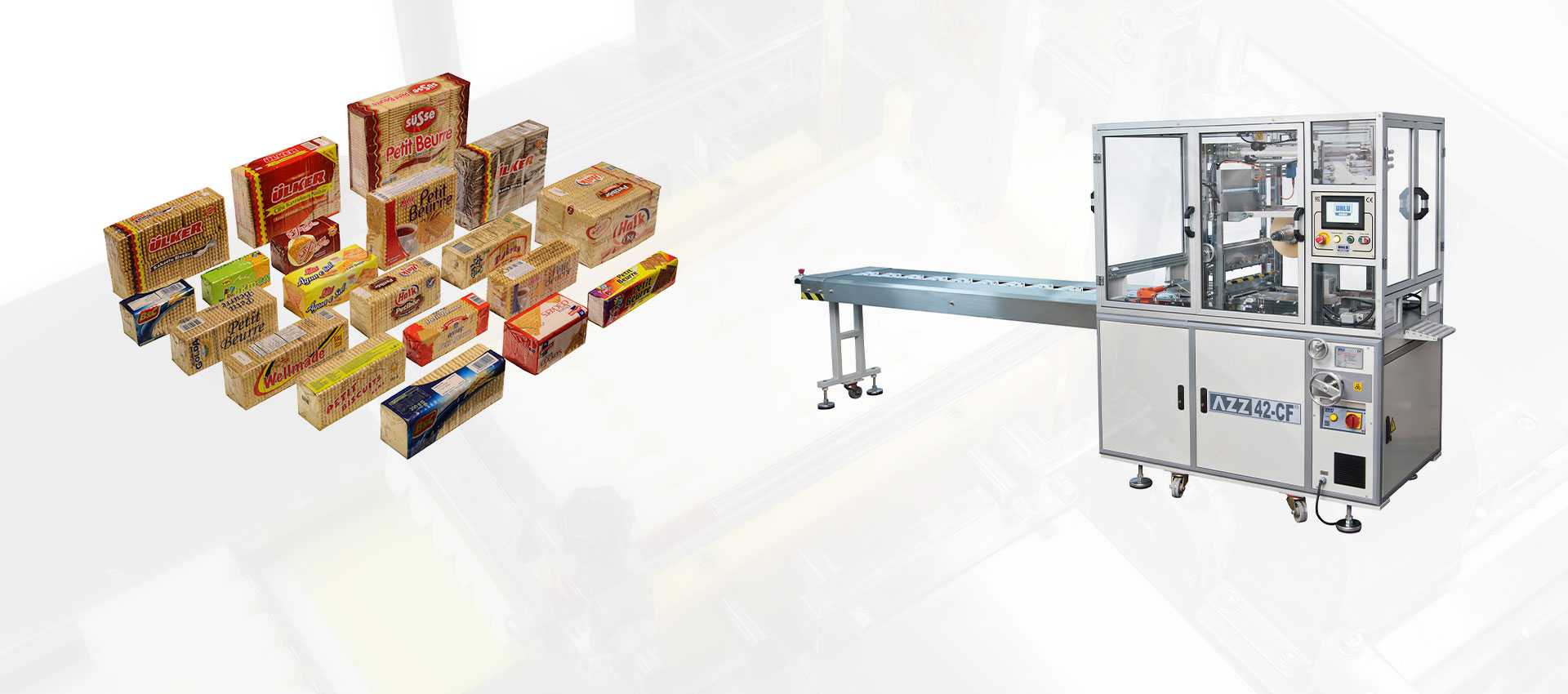 AZZ 42 - CF | SABUN, BİSKÜVİ, GOFRET –ZARF TİPİ PAKETLEME MAKİNASI